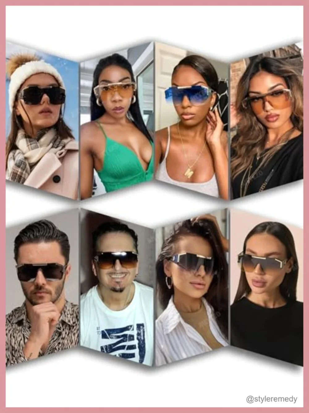 Square Oversized Sunglasses Shield Lens Metal Frame Retro Shades
